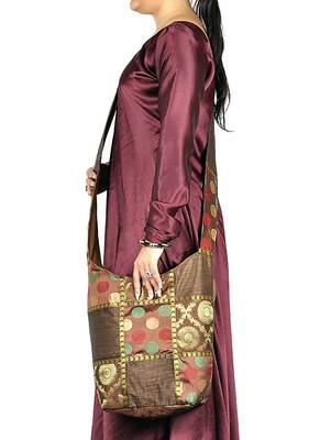 Lal Haveli Elegant Handmade Silk Patchwork Bag 12 X 15 inch 2