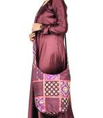 Lal Haveli Patchwork Design Silk Hippie Sling Bag for Women's 12 X 15 inches