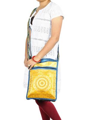 Lal Haveli Decorative Women Fashion Cotton Jhola Bag Cross Body Sling Bag 10 X 15 inches 2