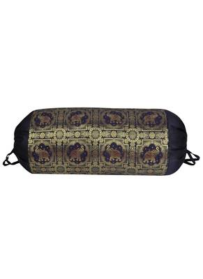 Lal Haveli Handmade Elephant Work Design Silk Bolster Cover for Housewarming Gift 1