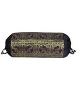 Lal Haveli Handmade Elephant Work Design Silk Bolster Cover for Housewarming Gift