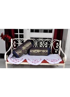 Lal Haveli Handmade Elephant Work Design Silk Bolster Cover for Housewarming Gift 4