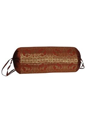 Lal Haveli Handmade Elephant Designer Silk Bolster Cushion Cover 30 X 15 inches 2