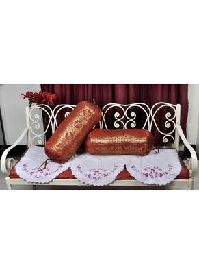 Lal Haveli Handmade Elephant Designer Silk Bolster Cushion Cover 30 X 15 inches 4
