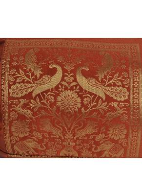 Lal Haveli Traditional Handmade Elephant Work Design Silk Round Bolster Cushion Cover 30 X 15 inches 3