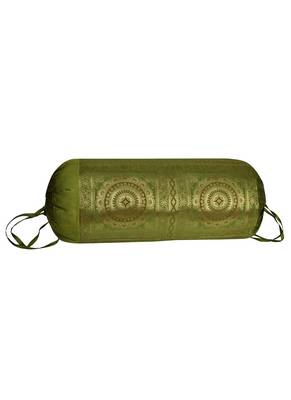 Lal Haveli Room Decorative Handmade Silk Bolster Cushion Cover 30 X 15 inches 2