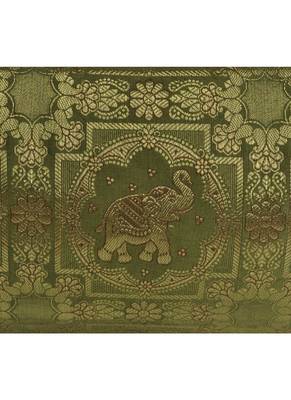 Lal Haveli Elephant Work Designer Silk Bolster Cushion Cover 30 X 15 inches 3