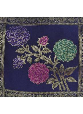 Lal Haveli Rose Flower Work Designer Silk Bolster Cushion Cover 30 X 15 inches 3