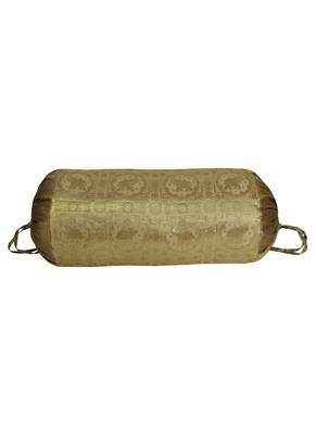 Lal Haveli Elephant Silk Bolster Cushion Cover 30 X 15 inches 1