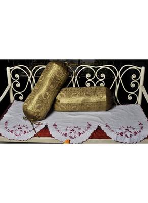 Lal Haveli Elephant Silk Bolster Cushion Cover 30 X 15 inches 4