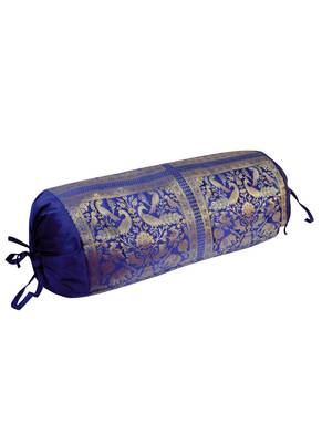 Designer Silk Bolster Pillow Cover For Diwan 30 X 15 Inches 2