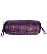 Peacock Work Design Silk Bolster Cover 30 X 15 Inches