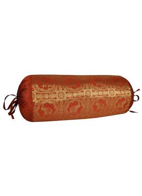Lal Haveli Decorative Bolster Cover for Housewarming Gift 30 X 15 inches 3