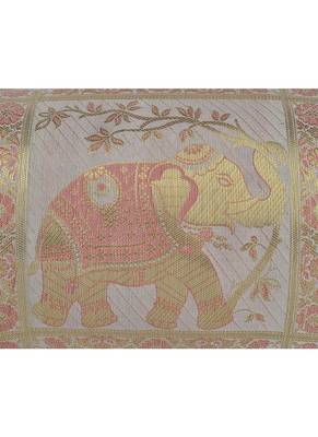 Lal Haveli Ethnic Elephant Design Silk Bolster Pillow Cover for Room Decor 30 X 15 inches 2