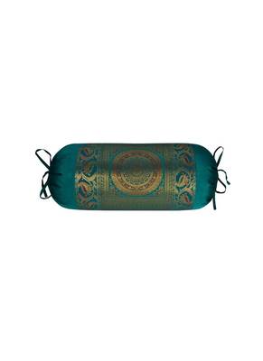 Lal Haveli Home Decorative Handmade Silk Bolster Pillow Cushion Cover 30 x 15 Inch 1