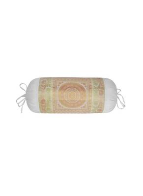 Lal Haveli Silk Bolster Pillow Cushion Cover White Color 30 x 15 Inch 1
