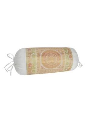 Lal Haveli Silk Bolster Pillow Cushion Cover White Color 30 x 15 Inch 2
