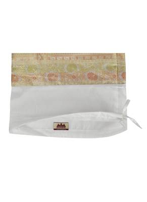 Lal Haveli Silk Bolster Pillow Cushion Cover White Color 30 x 15 Inch 4