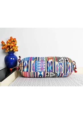 Lal Haveli Multi Color Handloom Bolster Cushion Cover 30 x 15 inch 1