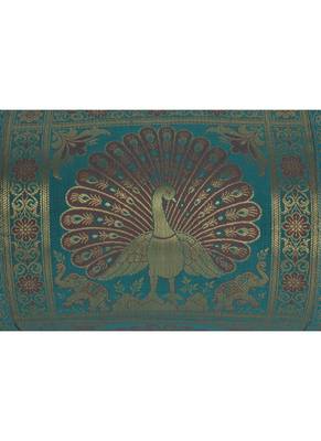 Lal Haveli Silk Round Peacock Design Roll Ethnic Bolster Cover Green Color 30 x 15 Inch 3