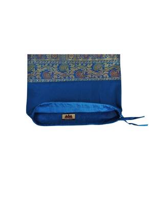 Lal Haveli Silk Fabric Handmade Peacock Design Bolster Cover Turquoise Color 30 x 15 Inch 4