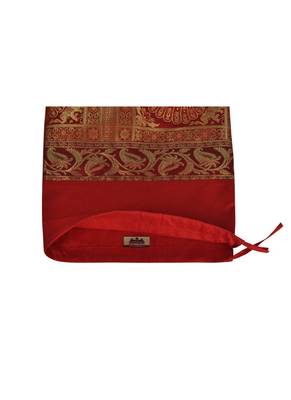 Lal Haveli Peacock Design Red Color Bolster Cover 30 x 15 Inch 4