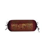 Lal Haveli Classic Elephant Design Bolster Cover Maroon Color 30 x 15 Inch Housewarming Gift