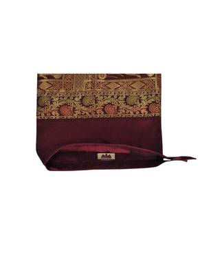 Lal Haveli Classic Elephant Design Bolster Cover Maroon Color 30 x 15 Inch Housewarming Gift 4
