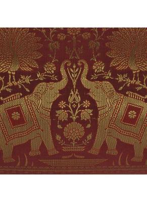 Lal Haveli Silk Bolster Elephant Design Bolster Cover Maroon Color 30 x 15 Inch 3
