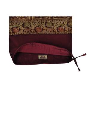 Lal Haveli Silk Bolster Elephant Design Bolster Cover Maroon Color 30 x 15 Inch 4