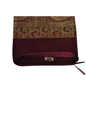 Lal Haveli Home Decorative Handmade Bolster Cover Maroon Color 30 x 15 Inch 4