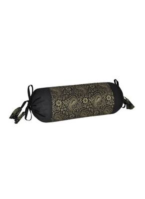 Lal Haveli Set of 2 Round Shape Silk Bolster Pillow Covers 18 x 8 Inch 4