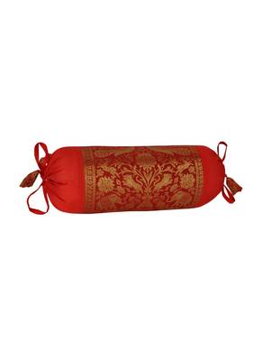 Lal Haveli Living Room Decorative Silk Bolster Pillow Covers Set of 2 Pcs 18 x 8 inch 4
