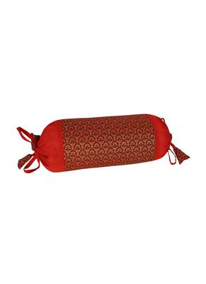 Lal Haveli Handmade Silk Fabric Designer Silk Bolster Cushion Cover 18 x 8 inch Set of 2 4