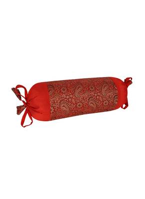 Lal Haveli Decorated Silk Fabric Designer Cervical Neck Pillow Bolster Cover Set of 2 Pcs 18 x 8 inch 4