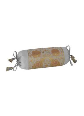 Lal Haveli Elephant Work Design Silk Bolster Cushion Covers Living Room Decor Set of 2, 18 x 8 inch 4