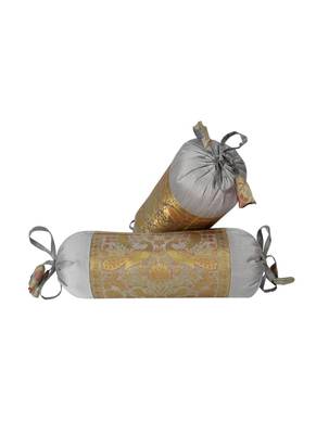 Lal Haveli Silk Bolster Pillow Covers Cases for Couch Bed Sofa 18 x 8 inch Set of 2 1