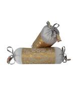 Lal Haveli Silk Bolster Pillow Covers Cases for Couch Bed Sofa 18 x 8 inch Set of 2