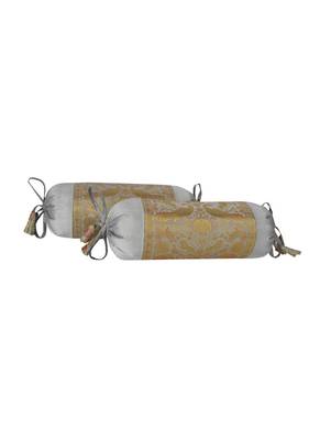 Lal Haveli Silk Bolster Pillow Covers Cases for Couch Bed Sofa 18 x 8 inch Set of 2 2