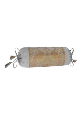 Lal Haveli Decorative Silk Fabric Peacock Design Bolster Pillow Cushion Covers 18 x 8 inch (2 Pc Set) 4