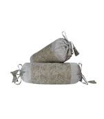 Lal Haveli Room Decorative Handmade Silk Fabric Bolster Pillow Cushion Covers Set of 2 Pcs 18 x 8 inch