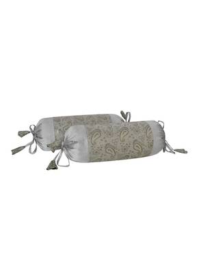 Lal Haveli Room Decorative Handmade Silk Fabric Bolster Pillow Cushion Covers Set of 2 Pcs 18 x 8 inch 2