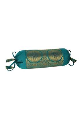 Lal Haveli Mandala Designer Silk Bolster Pillow Cushion Covers Housewarming Gifts 18 x 8 inch (2 Pcs Set) 4