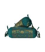 Lal Haveli Designer Silk Bolster Pillow Cushion Covers Set of 2 Pcs 18 x 8 inch