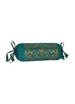Lal Haveli Designer Silk Bolster Pillow Cushion Covers Set of 2 Pcs 18 x 8 inch 4