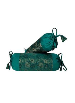 Lal Haveli Silk Bolster Pillow Covers 2 Pc Set 18 x 8 inch 1