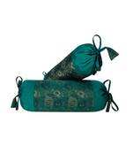 Lal Haveli Silk Bolster Pillow Covers 2 Pc Set 18 x 8 inch