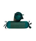 Lal Haveli Designer Silk Fabric Green Bolster Pillow Cushion Covers Set of 2 Pcs 18 x 8 inch