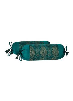 Lal Haveli Sofa Decoration Handmade Silk Bolster Cushion Covers Set of 2 Pcs 18 x 8 inch 2