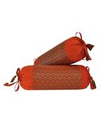 Lal Haveli Silk Bolster Cushion Covers 2 Pcs Set 18 x 8 inch